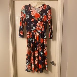 Navy Floral Dress
